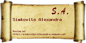 Simkovits Alexandra névjegykártya